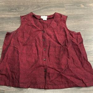 J Jill linen button down tank top or vest size 2XL GC 4:24